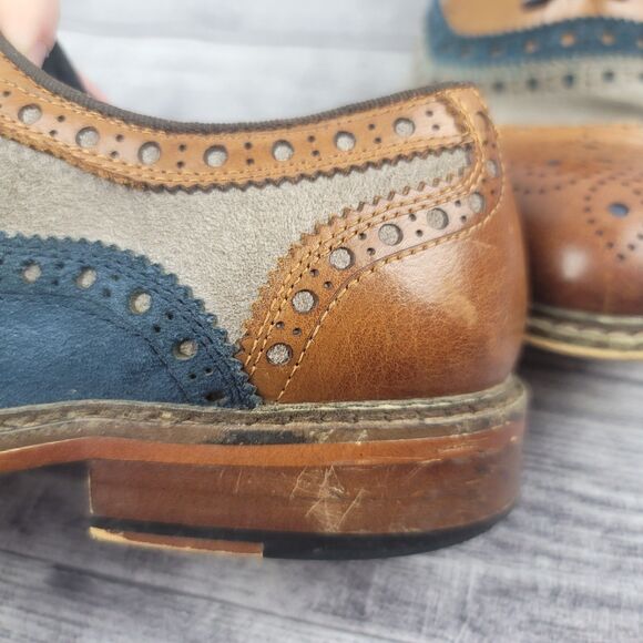 Justin Reece England Smith Casual Brogue Smarts In Brown Size EU 40 US 7 - Picture 12 of 16